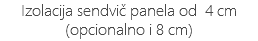 Izolacija sendvič panela od 4 cm (opcionalno i 8 cm)